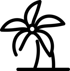 Tropical tree icon in thin line art.