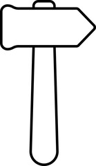 Fototapeta premium Isolated Hammer icon in black line art.
