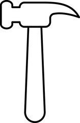 Line art illustration of Nail hammer icon.