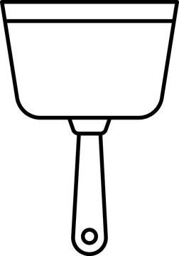 black outline putty knife tool clip art preview