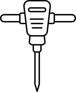 recommend clip art: Line art illustration of Jack hammer icon.