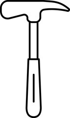 Isolated Nail hammer icon in line art.