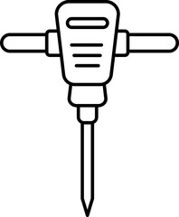 Line art illustration of Jack hammer icon.