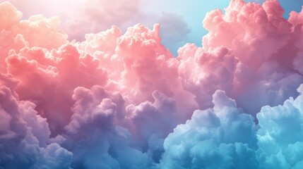 Fototapeta premium Ethereal clouds drift lazily against a backdrop of soft pop-art wallpaper