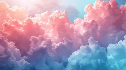 Foto op Plexiglas Ethereal clouds drift lazily against a backdrop of soft pop-art wallpaper © Lerson