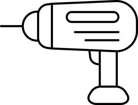 recommend clip art: Drill machine icon in line art.