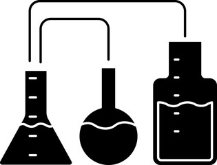 Pipe Lab Flasks Icon in Black Color.