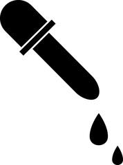 Pipette or Dropper Icon in Black Color.