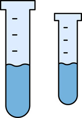 Pair Of Test Tubes Icon In Blue Color.
