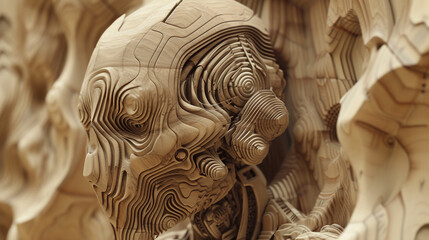 wood carving on the wall