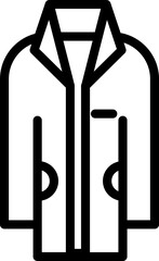 Long coat icon in black line art.