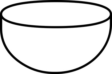 Line art illustration of Bowl icon.