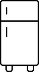 Line art illustration of Double door refrigerator icon.