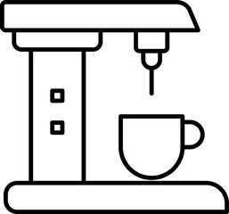 Coffee machine icon in line art.