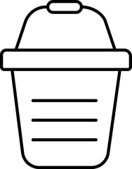 Flat style Bucket icon in line art.