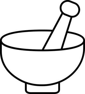 recommend clip art: Mortar and pestle icon in line art.