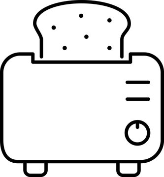 recommend clip art: Line art illustration of Toaster icon.