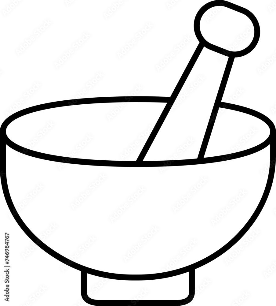 Canvas Prints Mortar and pestle icon in line art.