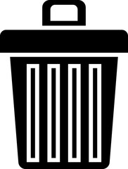 B&W illustration of dustbin icon.