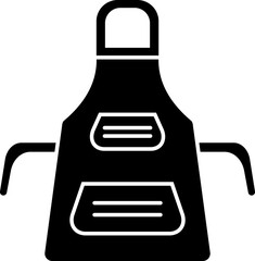 B&W illustration of apron icon.