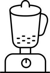 Mixer blender icon in line art.