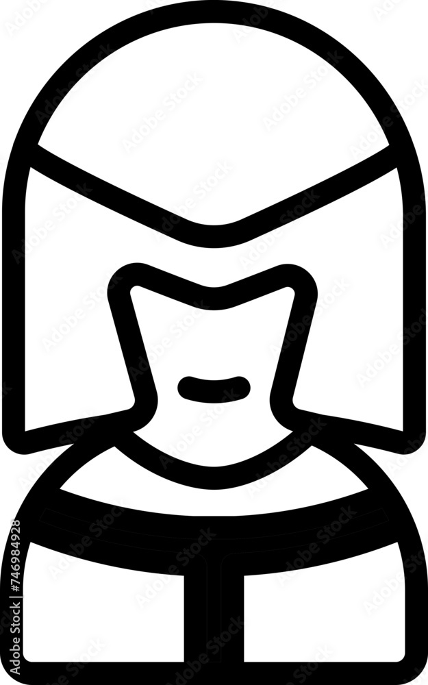 Canvas Prints knight helmet icon in black and white color.