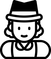 Musketeer Icon In Black And White Color.