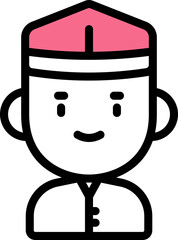 Soldier Or Man Character Icon In Flat Style.