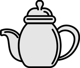 Kettle or Tea pot icon in gray color.