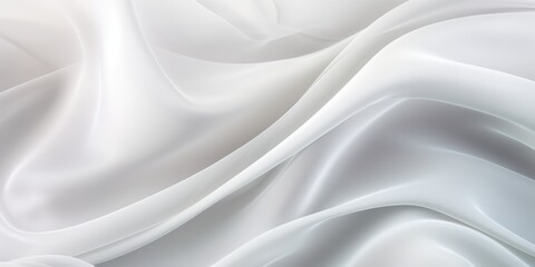 Obraz premium Abstract White silk fabric, weave of cotton or linen satin fabric lies texture background. 