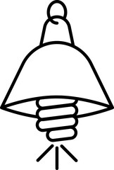 Pendant light lamp icon in black line art.