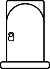 Hang tag on door knob icon in black line art.