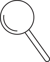 Magnifying Glass Icon in Black Outline.