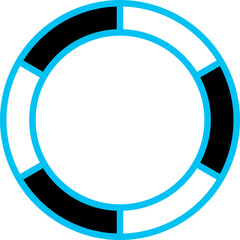 Fototapeta premium Donut Chart Icon In Black And White Color.