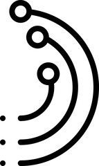 Flat style Three layer pie chart icon in line art.