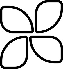 Flower shape infographic icon in line art.