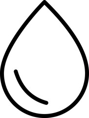 Black line art illustration of Drop icon.