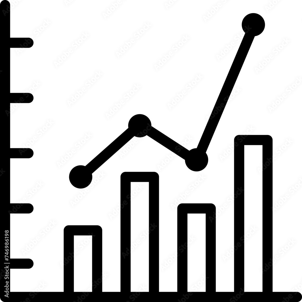 Canvas Prints strategy waves graph chart icon in thin line art.