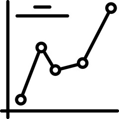 Illustration of Line Chart icon in flat style.