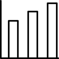 Flat style Bar graph icon in line art.