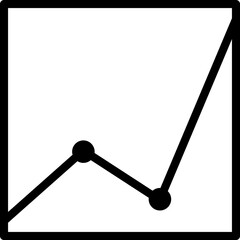 Line art illustration of Wave move graph chart icon.