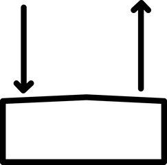 Black line art illustration of Up and Down arrow with box icon.