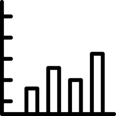 Line art illustration of Bar graph chart icon.