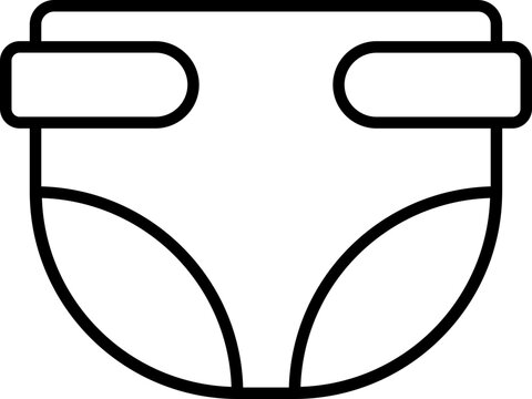 recommend clip art: Line Art Diaper or Baby Panty Icon in Flat Style.