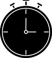 Alarm clock icon in b&w color.