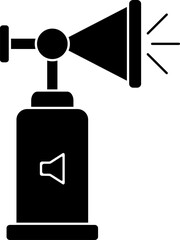 B&W air horn icon in flat style.