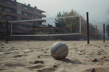 volleyball on volleyball field