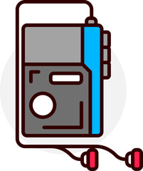 Dictation Machine or Dictaphone icon in flat style.