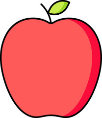 Red Apple icon in flat style.
