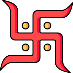 Swastika symbol or icon in red color.